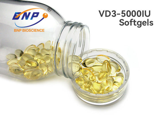 vitamina transparente D3 5000 IU Softgels do suplemento ao OEM 250mg