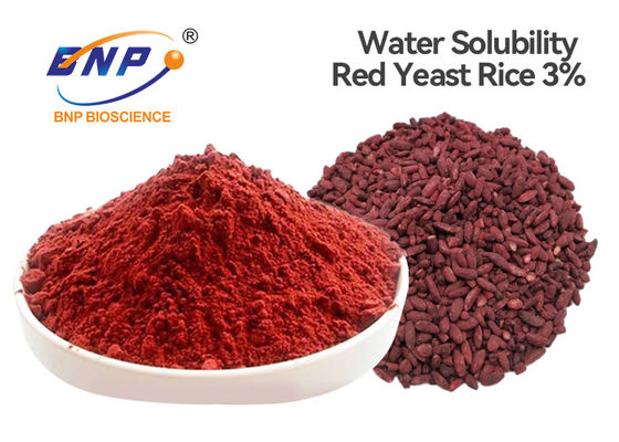O extrato vermelho fino do arroz do fermento pulveriza a solubilidade de água de 3% Monacolin-K